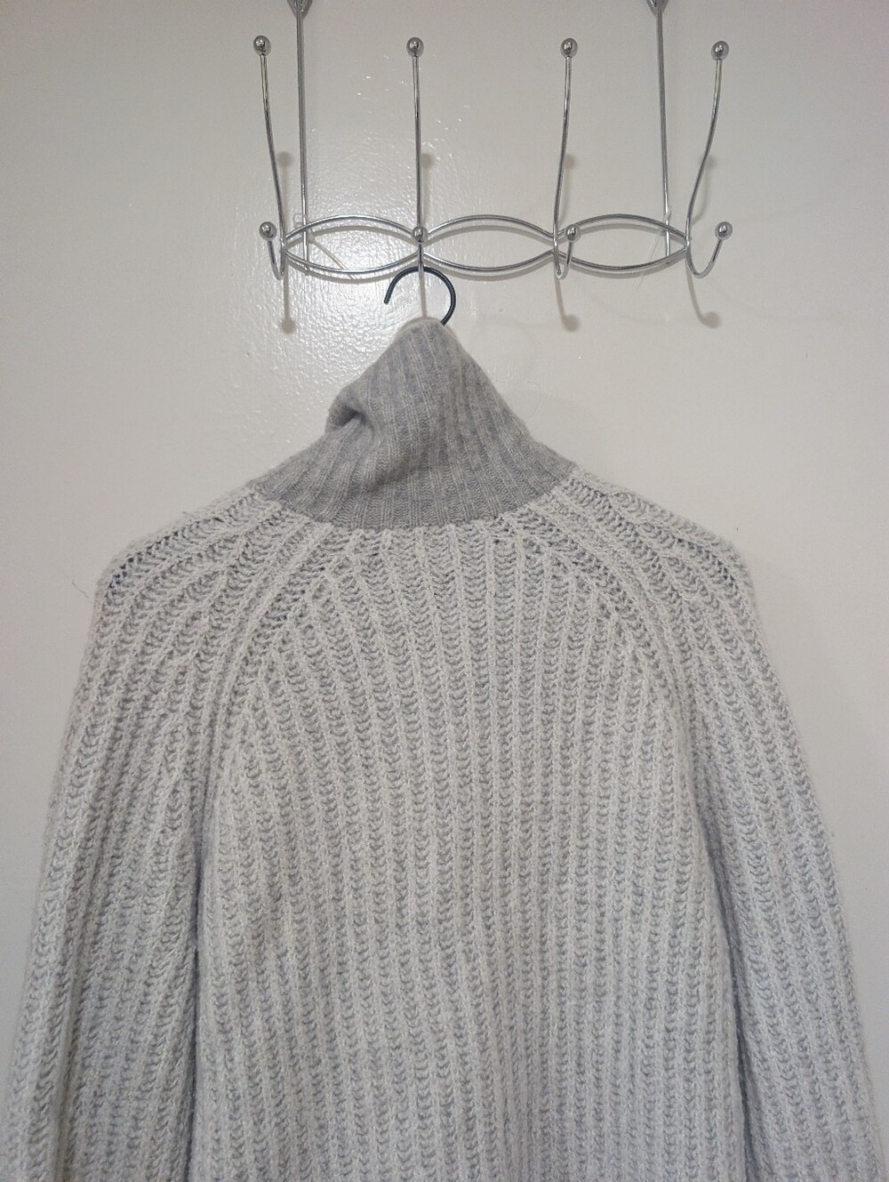Everlane Grey Luxe Teddy Wool Oversized Half Zip Knit Sweater - Picture 10 of 16